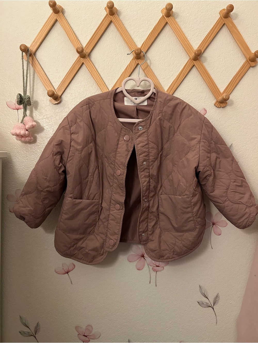 H&M Mauve Quilted Puffer Jacket for Kids